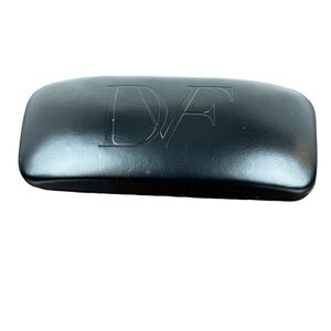 Diane Von Furstenberg Glasses Case Black w/ Pink Lining 6" Hard Case